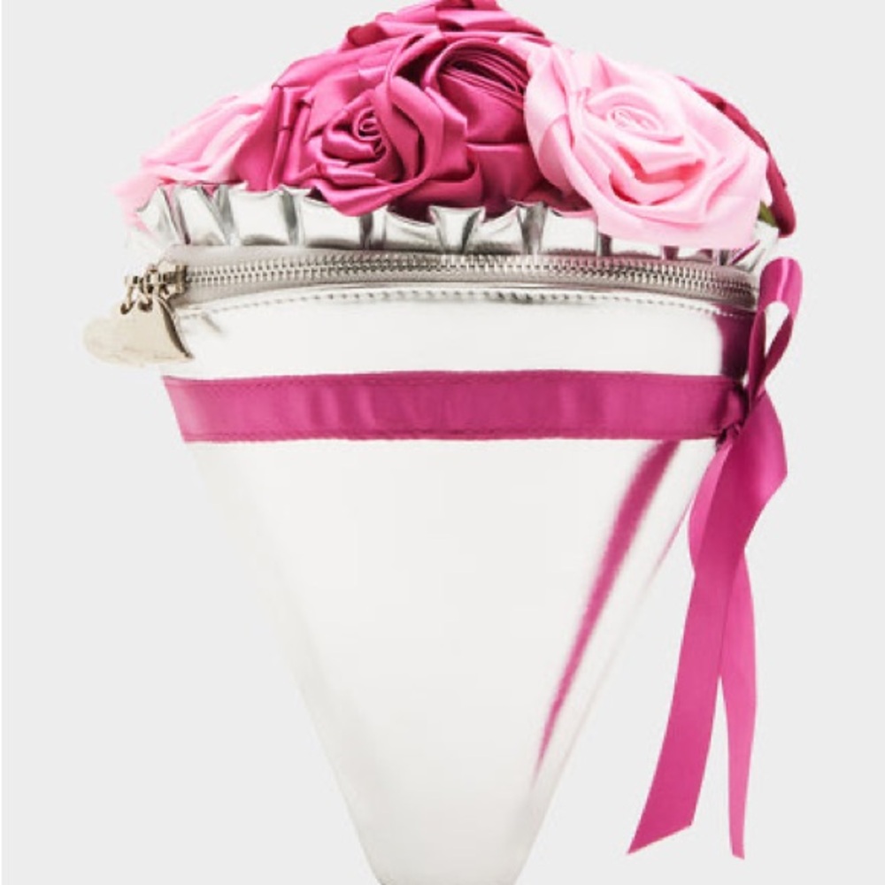 Betsey Johnson KITSCH SOMETHIN NEW BOUQUET CROSSBODY PINK - Picture 5 of 9